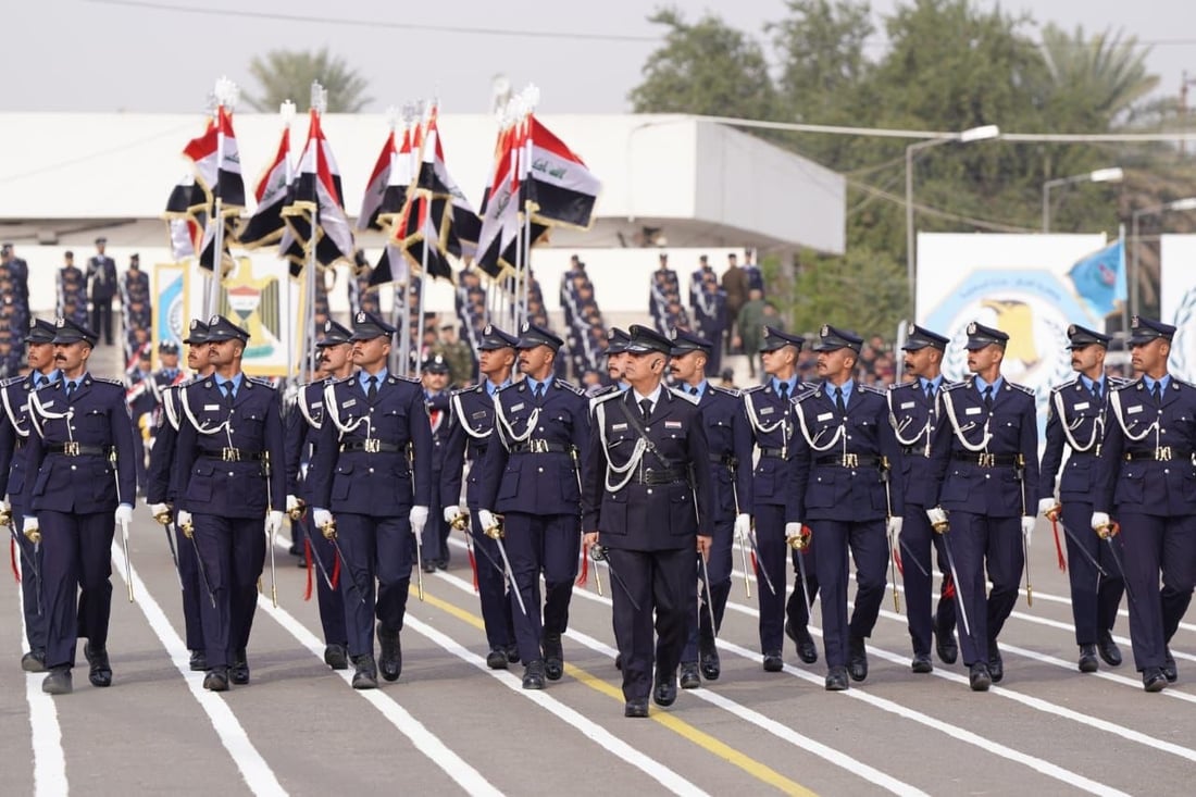 صور من الاستعراض العسكري لقوى الأمن الداخلي في كلية الشرطة