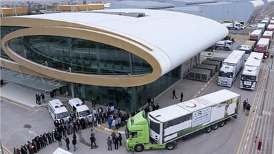 Al-Abbas Shrine dispatches 38 trucks of humanitarian aid to Iran