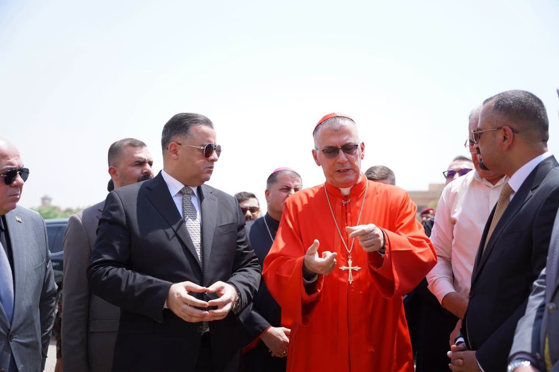 صور: بطريرك الكلدان ومحافظ صلاح الدين يزوران الكنيسة الخضراء التاريخية في تكريت