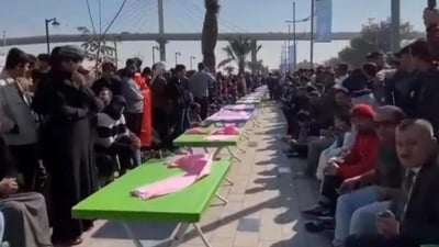 “بني لام” يقيمون وليمة مفتوحة لضيوف خليجي 25 على كورنيش شط العرب