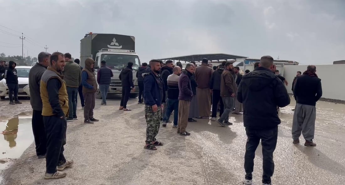 کاسبکارانی عەلوەی کەلار دیسان لەبەردەم بازگەی باوەمەحمود گردبوونەوە