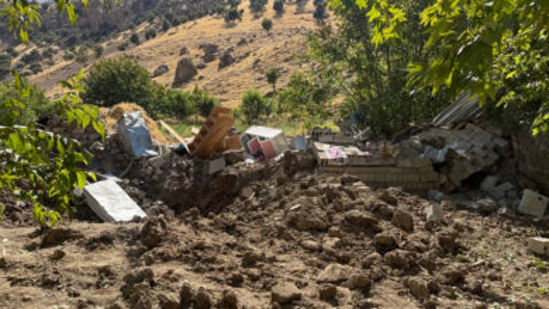 Family house destroyed in Rawanduz village, leaving a three-metre crater