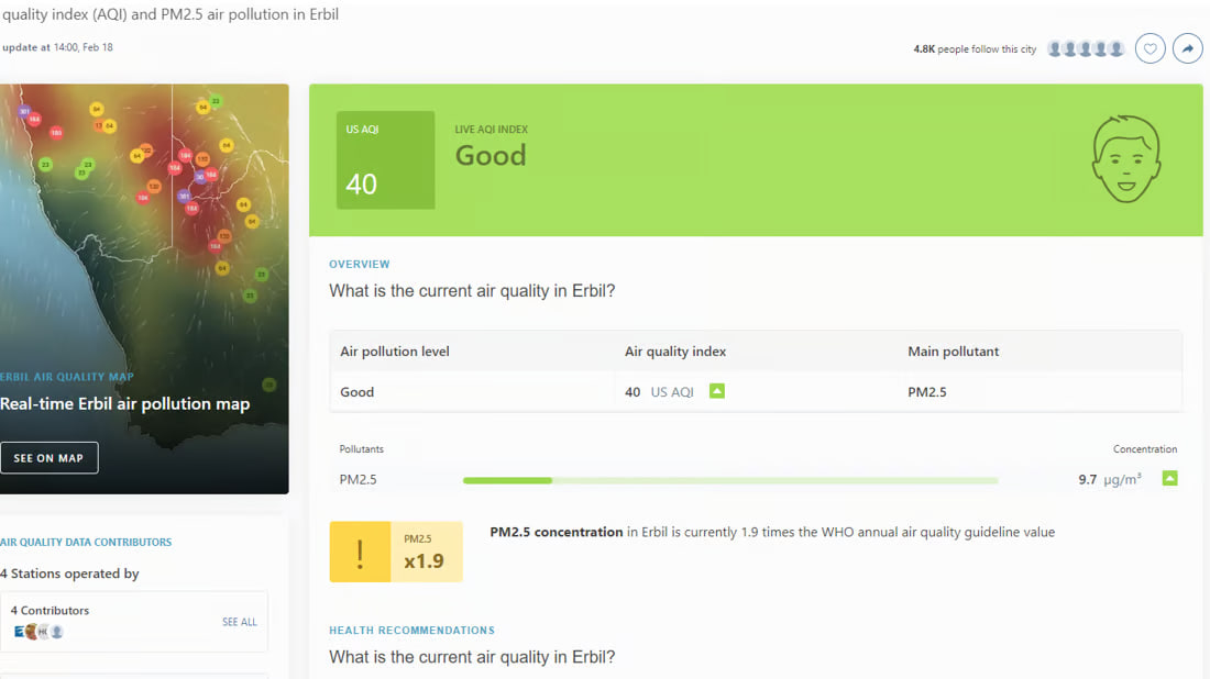 Heavy rain clears Erbil pollution