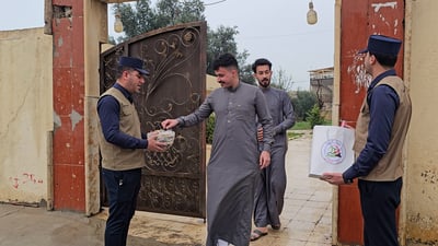 أهالي قرى الحمدانية يؤدون صلاة العيد بجامع التوحيد في سهل نينوى