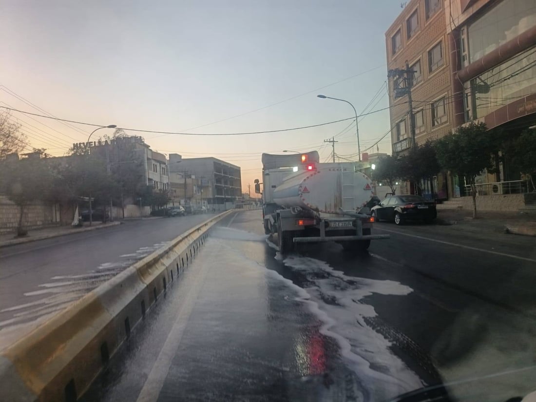 شەقامی 30 مەتری هەولێر شۆردرا و پوخت و خاوێن کرایەوە