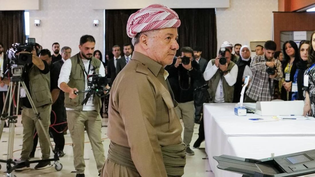 صور: مسعود بارزاني يدلي بصوته في انتخابات مجلس النواب