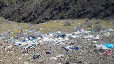 گوندەکانی ناوچەی گرگاشە پڕ بوون له‌ زبڵ و خاشاك