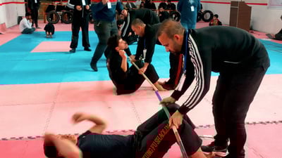 120 یاریزانانى هونه‌رەکانی به‌رگرى توانا جه‌سته‌ییه‌كانیان نمایشكرد