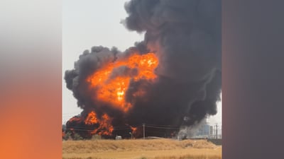 فيديو من أربيل: حريق كبير في مصفاة للنفط