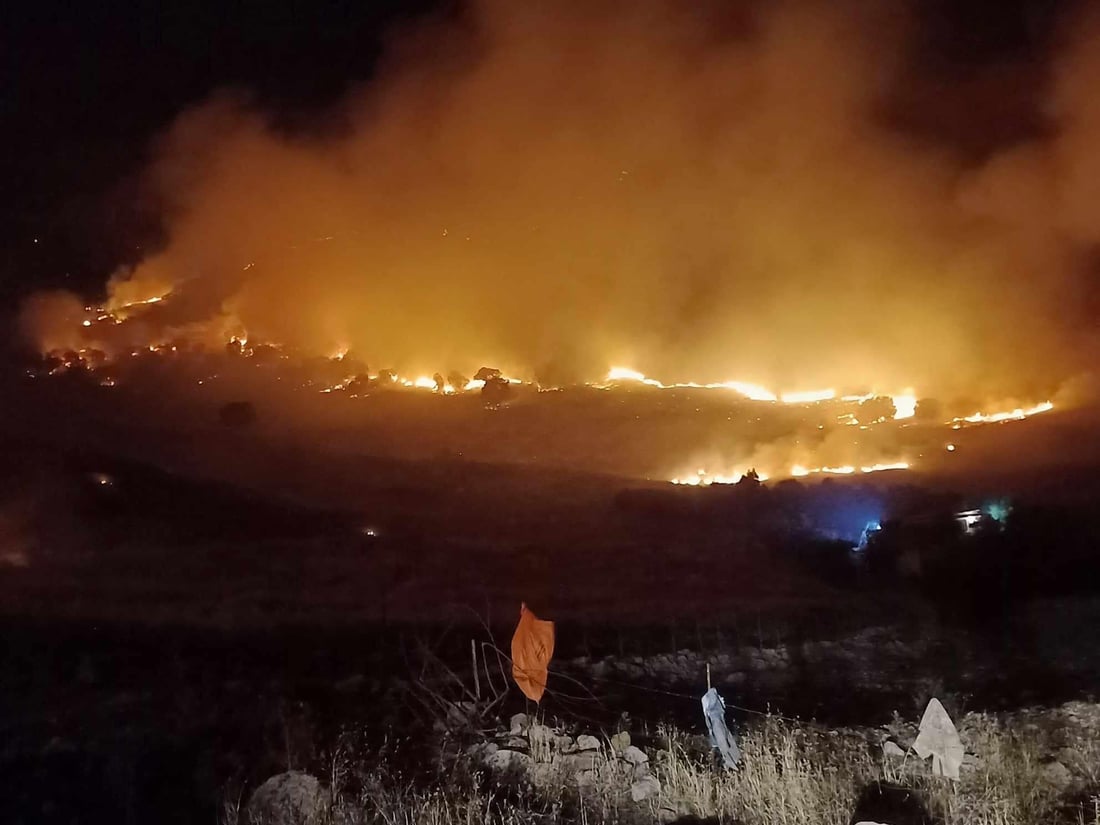 ئاگرێکی گەورە لە سنووری قەزای حاجیاوا کەوتووەتەوە