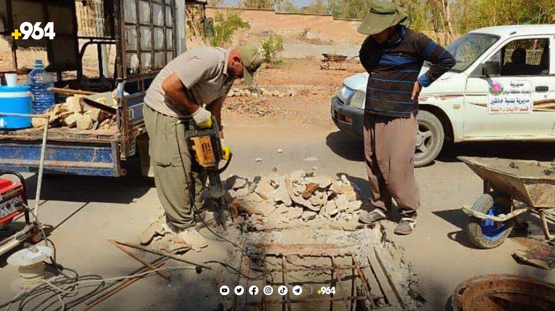 پاککردنەوە و چاککردنەوەی مەنهۆڵی گەڕەکەکانی خانەقین دەستیپێکرد