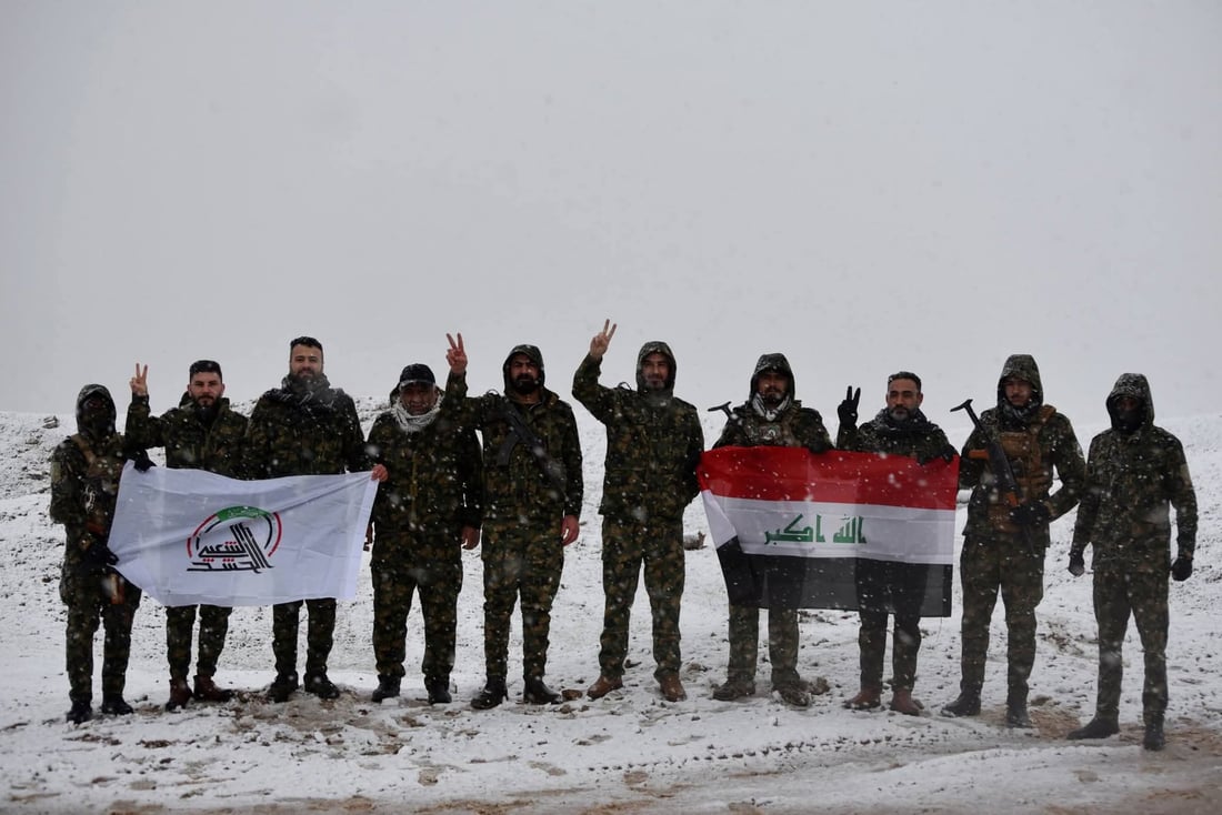 الحشد الشعبي تحت الثلوج على الحدود السورية (فيديو + صور)