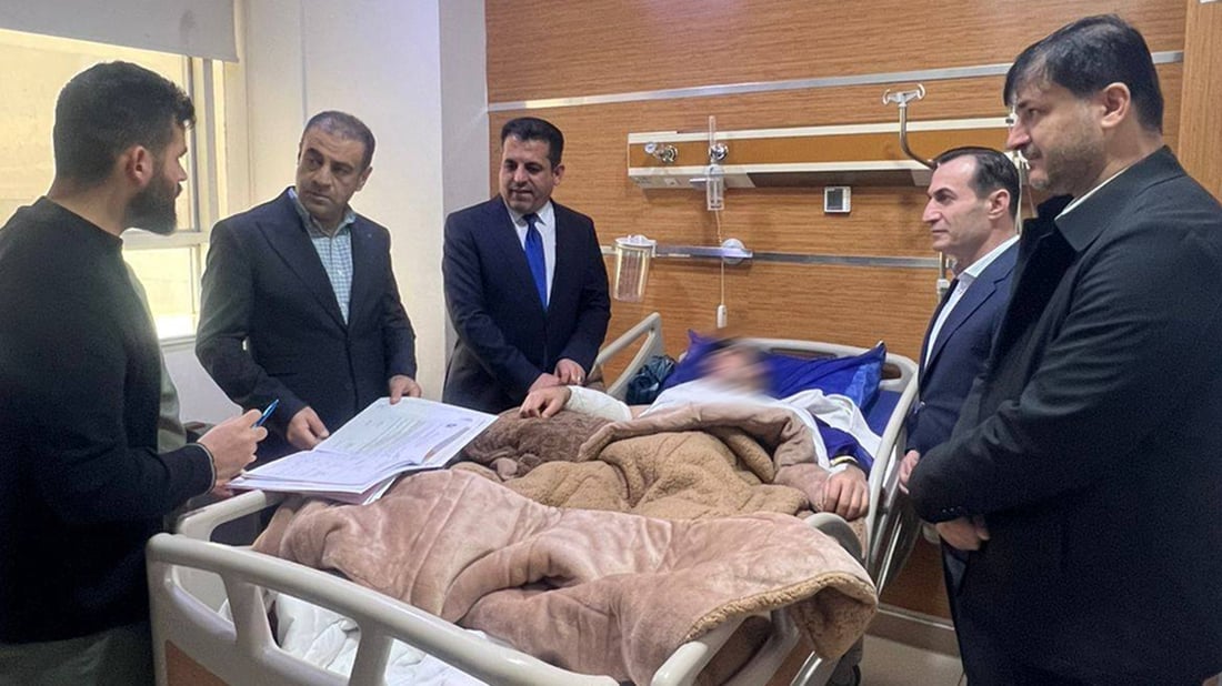 سامان بەرزنجی سەردانی برینداری هێرشە مووشەکییەکانی کرد