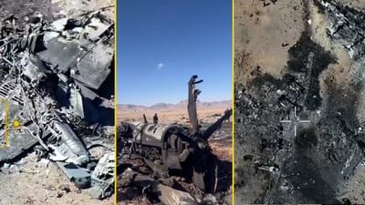 إيران تنشر لقطات من حطام الطائرات الأميركية التي أسقطتها