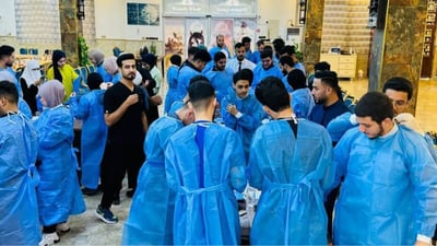 Nurse conducts workshop on wound stitching in Ramadi