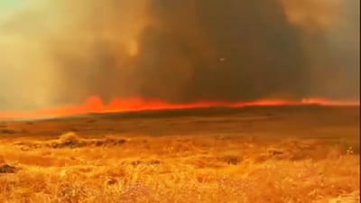 ئاگرێکی گەورە لە بناری چیایی قەرەچوغ  کەوتووەتەوە و زیانەکانی نەزاندراوە