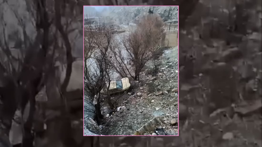 Car veers off Hafiz Bridge in slippery conditions