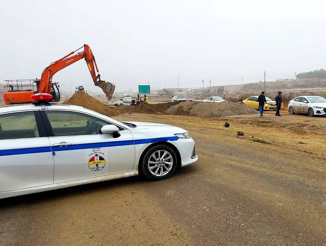 صور: علامات تحذير والمرور تنبّه بعد 4 حوادث بمحيط مشروع مجاري هيت