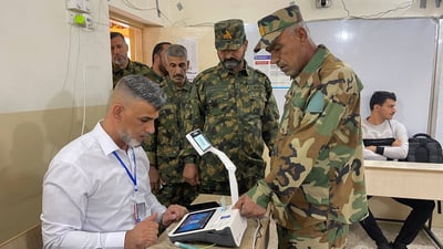 Special voting underway across Iraq as security personnel and displaced voters cast ballots