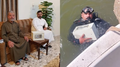 Wasit police divers recover safe with 40 million dinars from Tigris River
