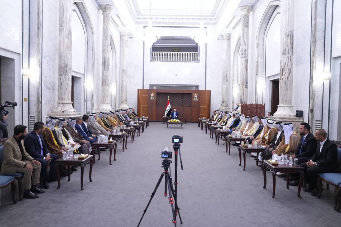 صور: شيوخ ووجهاء عشيرة البو دراج في مكتب السوداني