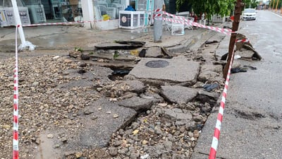 شەقامێکی ناو هەڵەبجە داڕووخاوە و مەترسی دروست کردووە