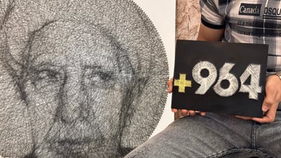 Al-Mishkhab lawyer fuses legal career with artistic flair in thread portraits of Iraqi luminaries