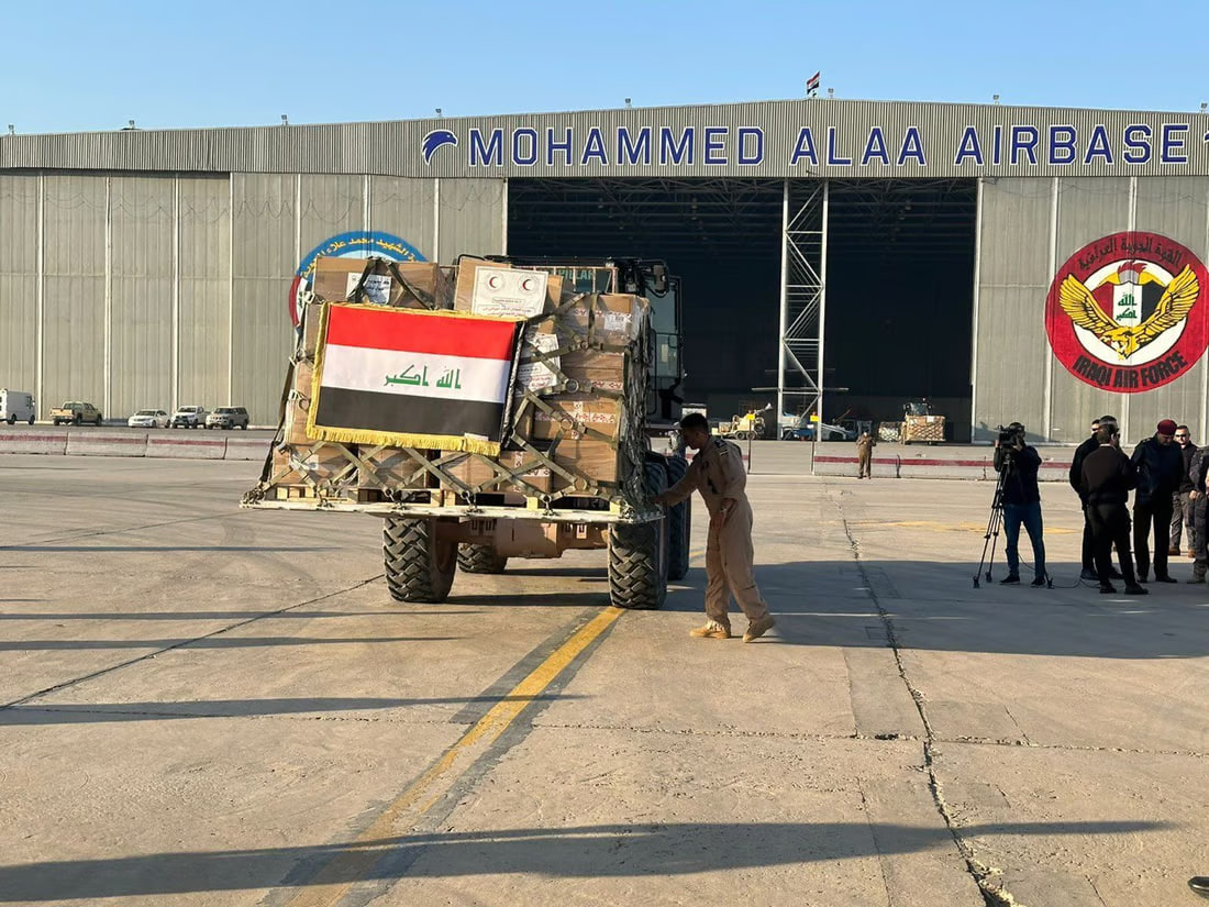 Iraqi military aircraft transport 16-tons of medical aid to Gaza