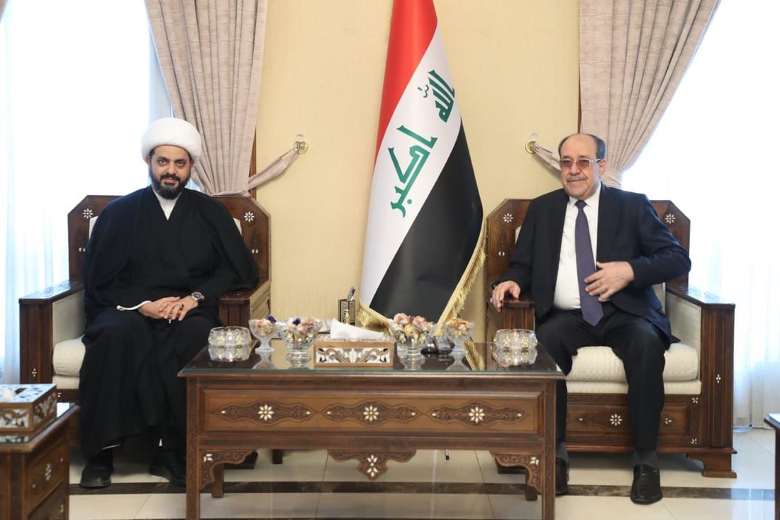 الخزعلي يزور المالكي ويدعو للإسراع بتشكيل الحكومة