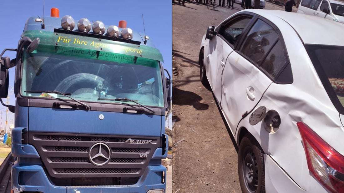 بارهەڵگرێک شۆفێرێکى کرد بە ژێر ئۆتۆمبێلەکەى خۆیەوە