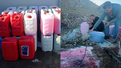 Security forces seize 640 liters of expired cleaning products in Ranya