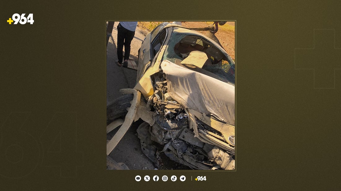 تاکسییەک چووە سایدی بەرامبەری و شۆفێرەکەی بریندارە