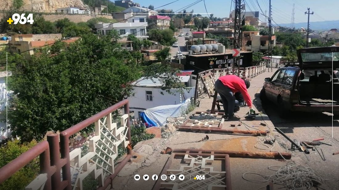 پەرژینی شەقامی قەزای ئاکرێ نۆژەن دەکرێنەوە