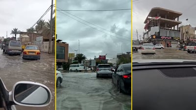 مشاهد من كربلاء.. الأمطار تغرق الشوارع الرئيسية في المركز