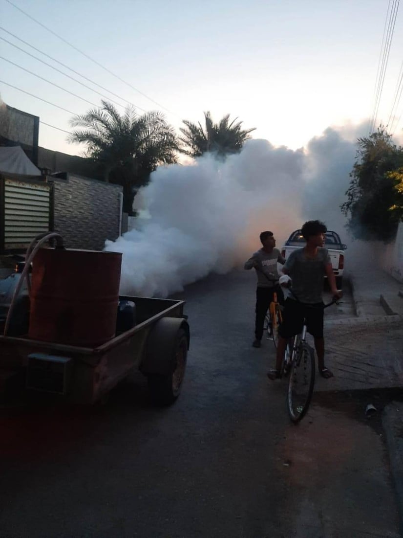 (صور) تضبيب مسائي ودخانيات في واسط للقضاء على بؤر الحشرات.. تكاثرت مع الصيف