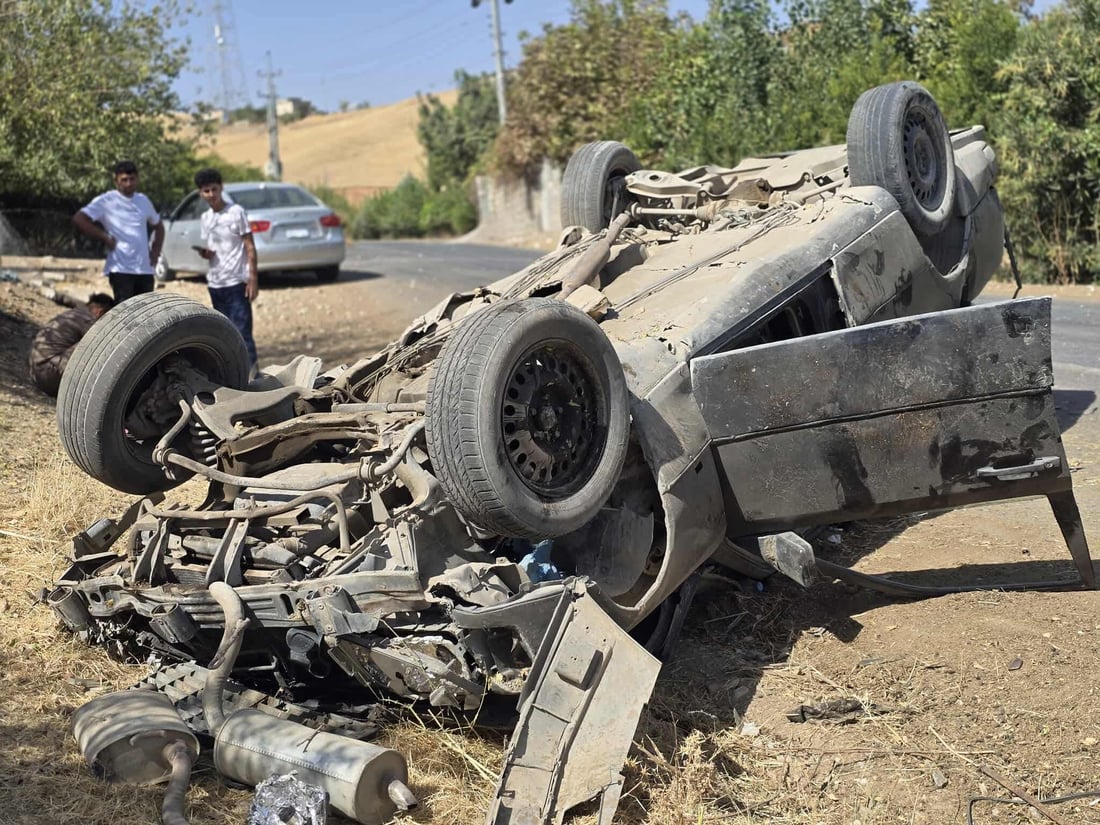 وەرگەڕانى ئۆتۆمبێلێک هەشت بریندارى لێکەوتەوە