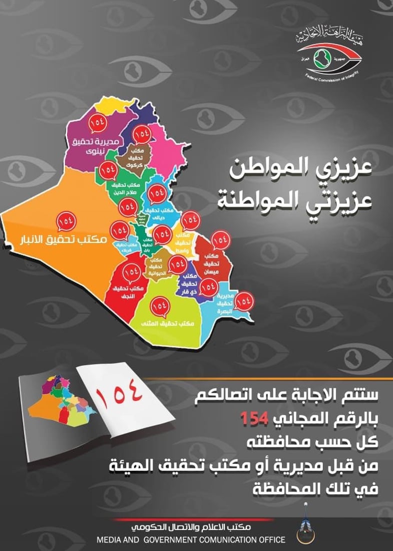 على مدار اليوم.. النزاهة تخصص الرقم المجاني 154 للإبلاغ عن حالات الفساد