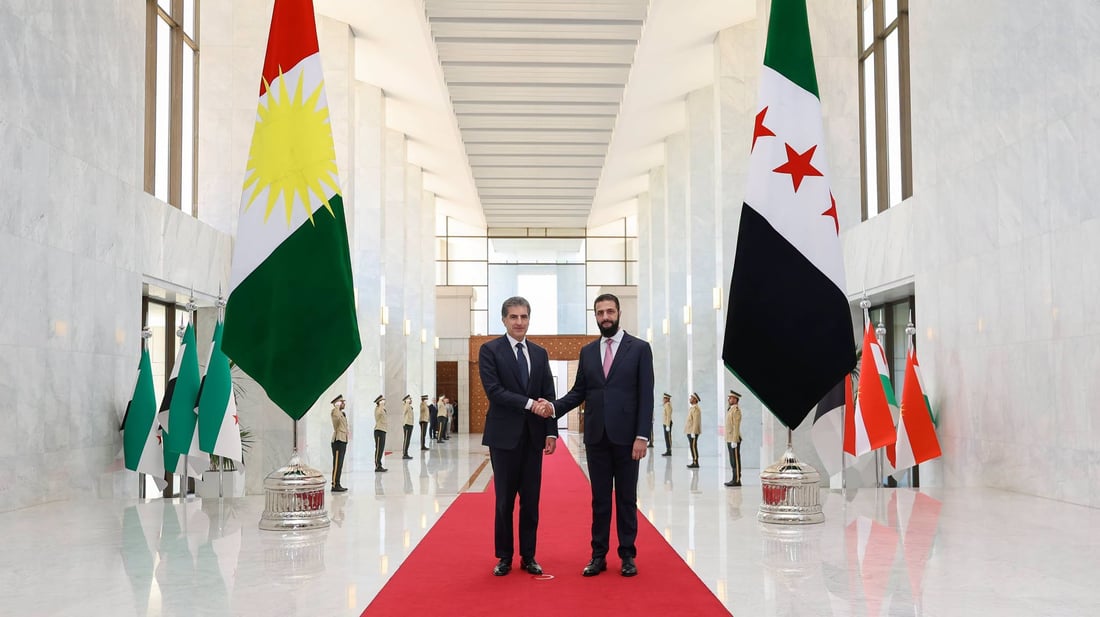 Barzani meets Sharaa in Damascus, backing a ‘stable and united’ Syria