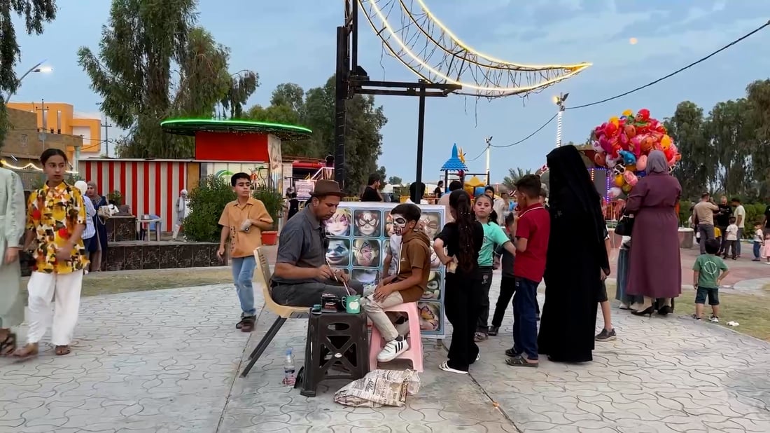 Baghdad artist brings face painting joy to children in Anbar’s city of Hit