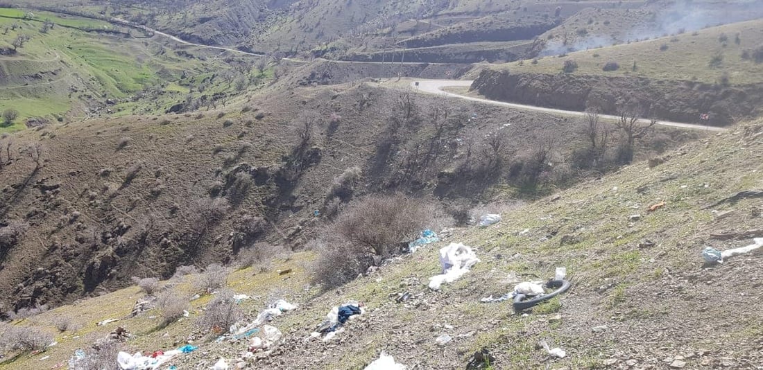 گوندەکانی ناوچەی گرگاشە پڕ بوون له‌ زبڵ و خاشاك