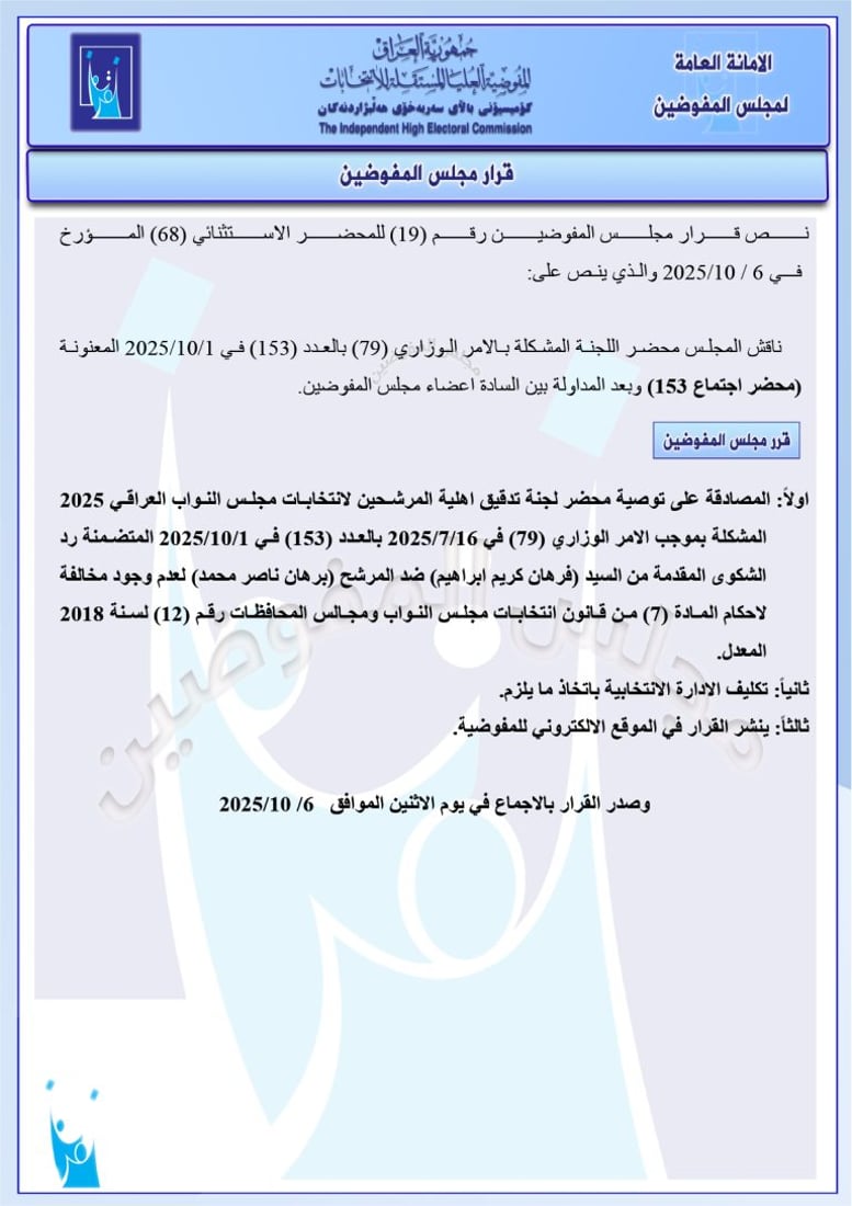 تغريم 98 مرشحاً واستبعاد آخرين.. حزمة قرارات من مفوضية الانتخابات