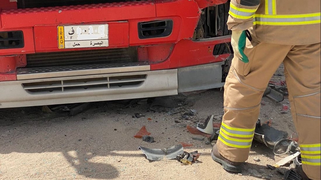 السايد الواحد في الرميلة يتسبب بإصابة شخصين بحادث بين “تريلة” و”اوبترا” (صور)