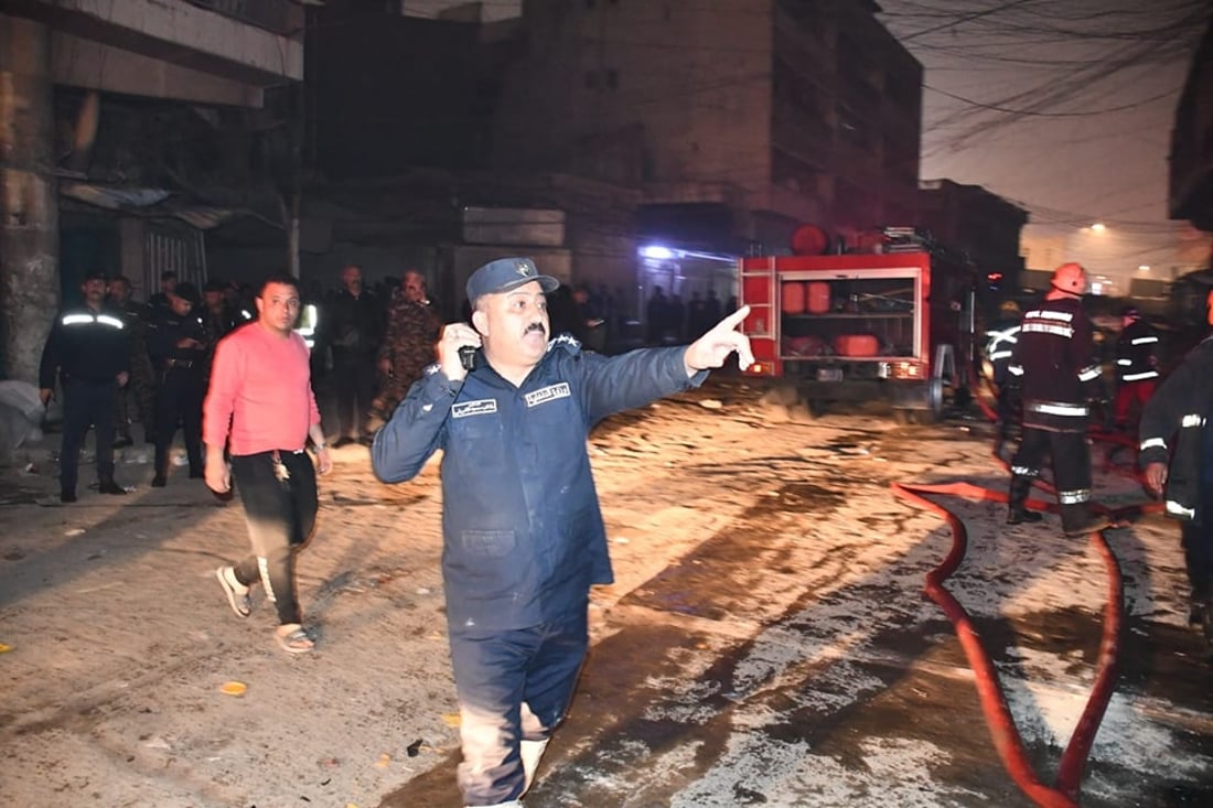 حريق يلتهم مبنى سينما غرناطة في بغداد