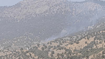 ئاگرێک لە سنوورەکانی بانە و پێنجوێن کەوتووەتەوە؛ نزیکەی هەزار دۆنم زەوی سووتاوە