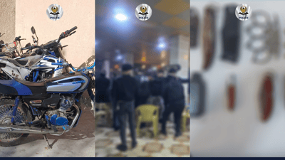 لە دەربەندیخان ژمارەیەک چەقۆ و ماتۆڕسکیل دەستیان بەسەرداگیرا