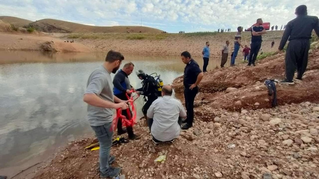 پیکابێک بە چوار سەرنشینەوە کەوتە ناو بەنداوی دەرکار