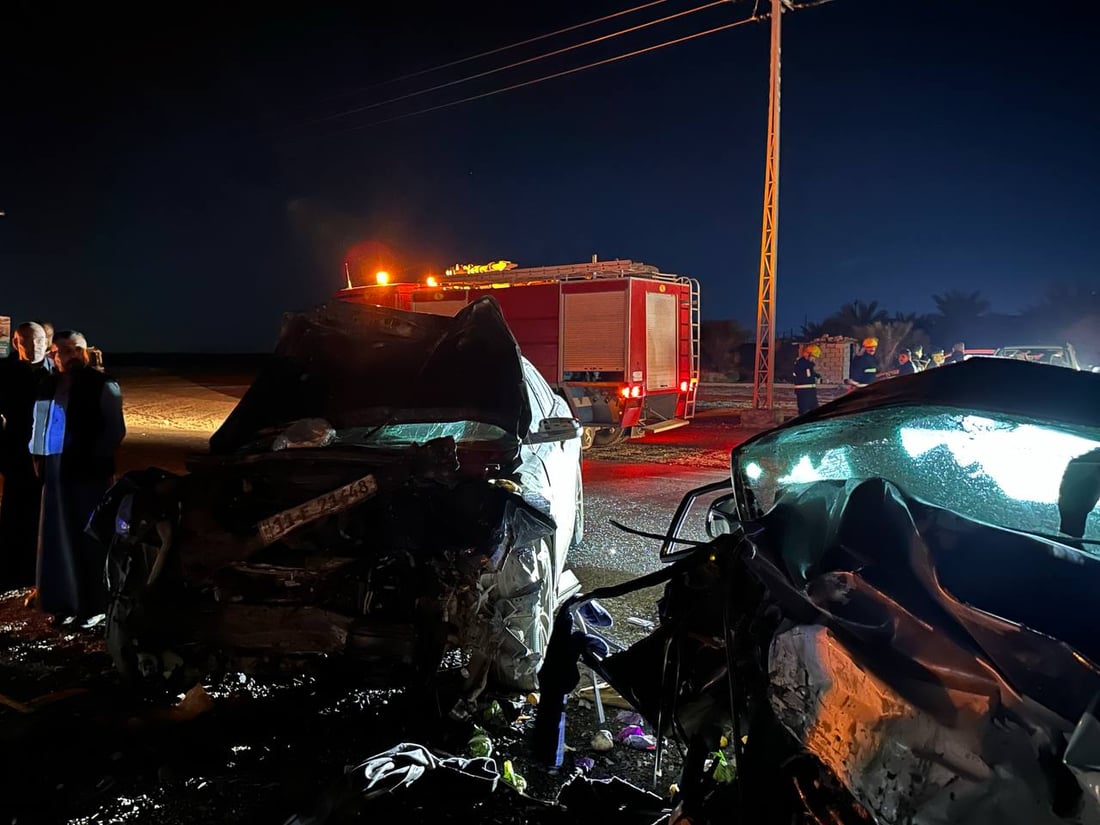 مصرع 4 أشخاص في حادث تصادم عنيف في تقاطع جلولاء (صور)