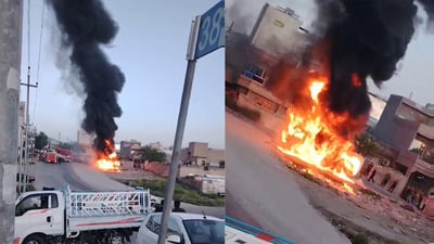 بەهۆی دەبەی بەنزینەوە بارهەڵگرێک سووتا