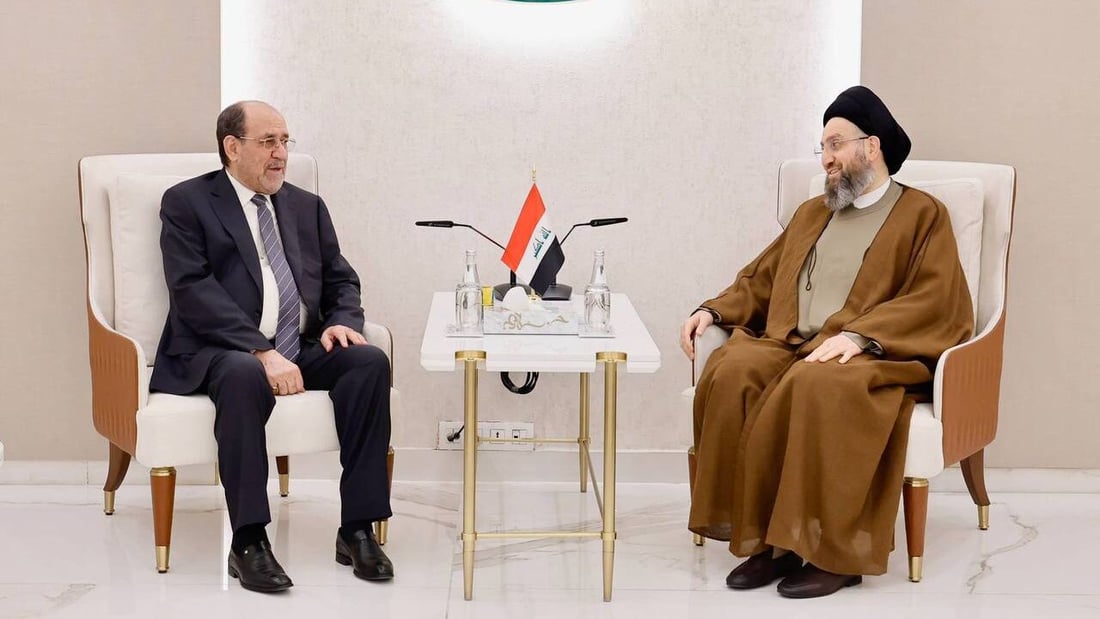 المالكي خرج من مكتبه.. بعد الخزعلي زار الحكيم لمناقشة تشكيل الحكومة