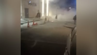 مشاهد مصورة لسقوط طائرة مسيرة في الكرادة فجراً